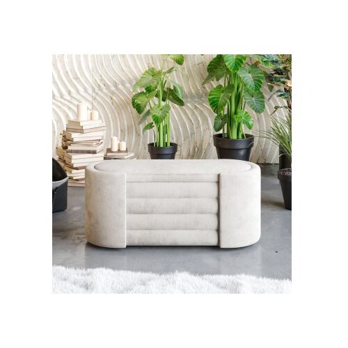 Atelier Del Sofa klupa Rosa u kutiji, 105 cm x 42 cm x 42 cm, krem Cene