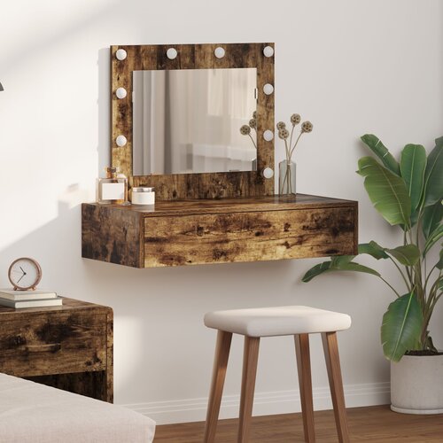 VidaXL prekajan hrast hrastov furnir 83 x 40 x 70 cm toaletna miza Slike