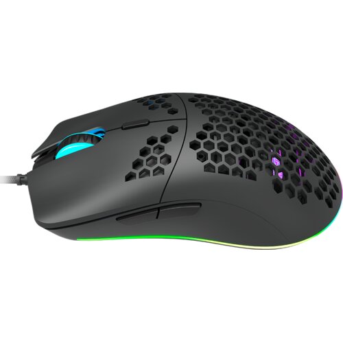 Canyon CANYON,Gaming Mouse with 7 programmable buttons, Pixart 3519 optical sensor, 4 levels of DPI and up to 4200, 5 million times key life, 1.65m Ultraweave cable, UPE feet and colorful RGB lights, Black, size:128.5x67x37.5mm, 105g Slike