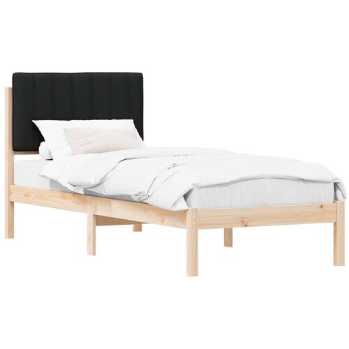 Krevetni okvir s tapiciranim uzglavljem Crna 75 x 190 cm Slike