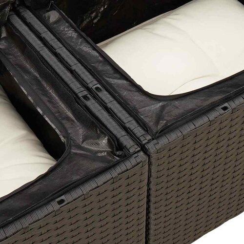  10-dijelni set vrtnih sofa s jastucima crni od poliratana Crna Slike
