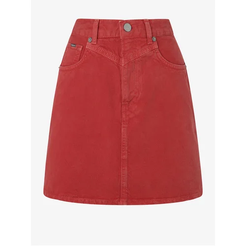 Pepe Jeans Red Women's Denim Skirt - Women