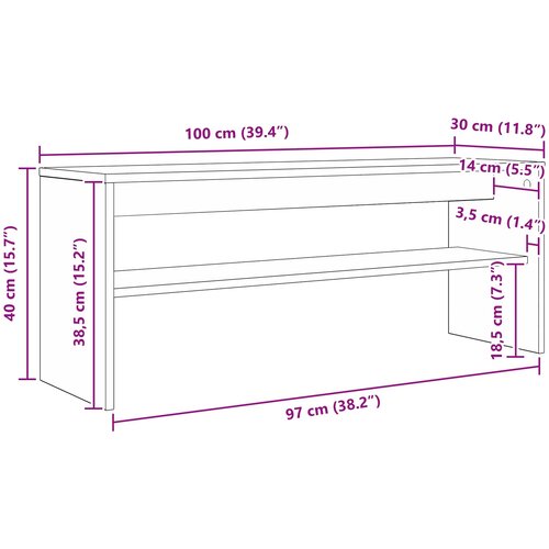  ormar Siva Sonoma 100 x 30 x 40 cm Konstruirano drvo Slike