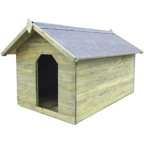 Vrtna kućica za pse od impregnirane borovine s pomičnim krovom