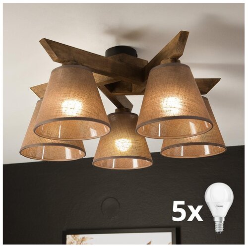  Brilagi - LED Plafonski luster ANTHONY 5xE14/40W/230V hrast/orah/smeđa Cene