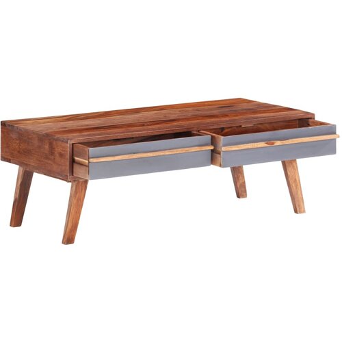 Maison Chic Klubska mizica - kavna mizica - Nizka mizica siva 110x50x40 cm trden palisander, (21753040) Slike