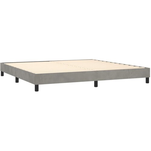  Krevet s oprugama i madracem svjetlosivi 200x200 cm bar&amp;scaron;unasti Slike