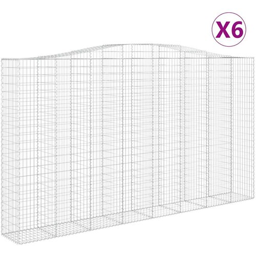 vidaXL Obokane gabion košare 6 kosa 400x50x220/240 cm pocinkano železo, (21000163) Cene