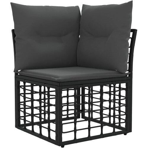  Set vanjskih sofa 5 kom. Crna i tamno siva Poliester Slike