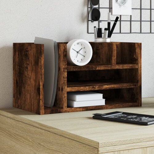 vidaXL Organizator za pisalno mizo dimlj. hrast 44,5x24x25 cm inž. les Cene