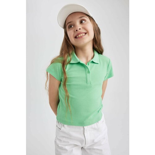 Defacto Girl Slim Fit Ribbed Camisole Short Sleeve Polo T-Shirt Slike