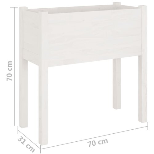  Vrtne sadilice 2 kom bijele 70 x 31 x 70 cm od masivne borovine Slike