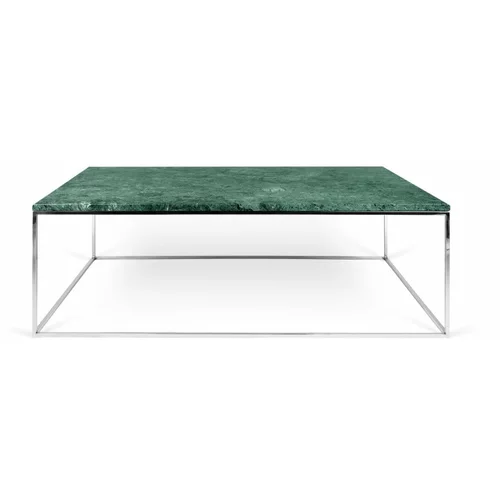 TemaHome Klubska miza s kromiranimi nogami in ploščo iz zelenega marmorja Prairie, 75 x 120 cm