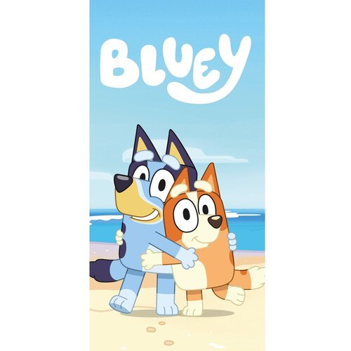 Jerry Fabrics Plavi/bež pamučan dječji ručnik 70x140 cm Bluey &amp;quot;Beach&amp;quot; &amp;ndash; Slike