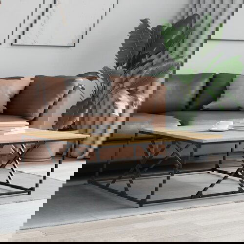 vidaXL Stolić za kavu boja hrasta 100 x 100 x 40 cm konstruirano drvo Cene