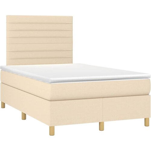  box spring s madracem LED krem 120 x 200 cm od tkanine Slike