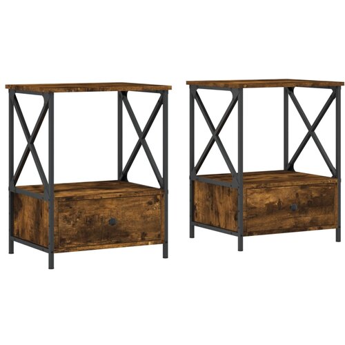 Maison Chic Dvo delni komplet Nočne omarice - Nočne mize dimljeni hrast 50x41x65 cm inženirski les, (21687939) Slike