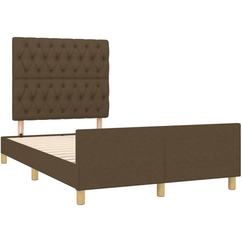 VidaXL Posteljni okvir z vzglavjem temno rjav 120x190 cm tkanina, (21128126) Slike