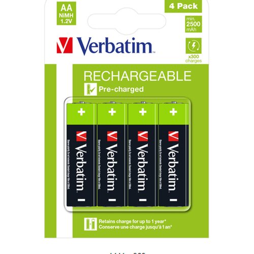 Verbatim Baterija LR 6 punjiva AA 1/4 blister 2500mAh Slike