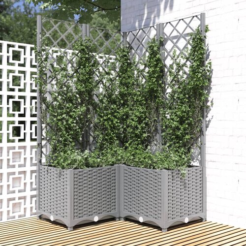  Vrtna sadilica s re&scaron;etkom svjetlosiva 80x80x136 cm PP Cijene