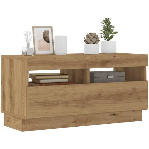 vidaXL TV omarica z LED artisan hrast 80x35x40 cm inženirski les Cene