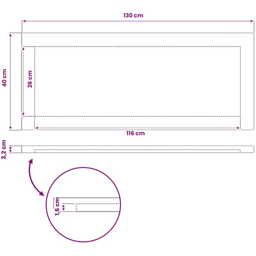  Pravokutni stolni vrh 130 x 40 x 3,2 cm Pravokutni Slike