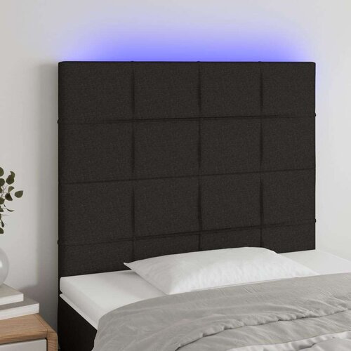  Uzglavlje crno 90x5x118/128 cm od tkanine Slike
