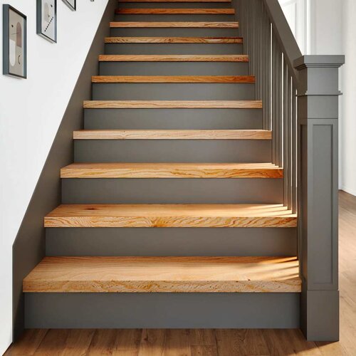 VidaXL Podloge za stopnice 8 kosi rjave 100x30x2 cm trdna hrastovina Slike
