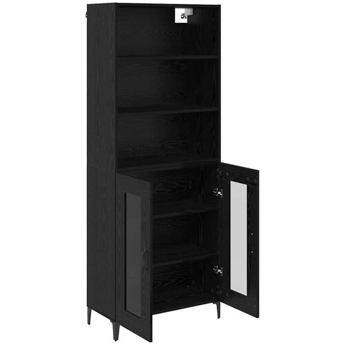  Highboard Crni hrast 69,5 x 34 x 180 cm Konstruirano drvo Slike