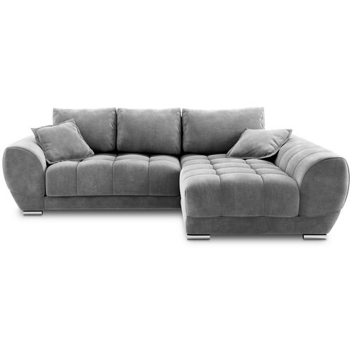 Windsor & Co Sofas siva raztegljiva zofa z žametnim oblazinjenjem Windsor & Co Zofe Nuage, desni kot Cene