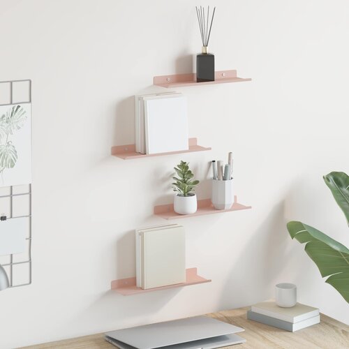  Lebdeća polica Zidne 4 pcs Ružičasta 30 x 9 x 2,5 cm Čelik Cijene
