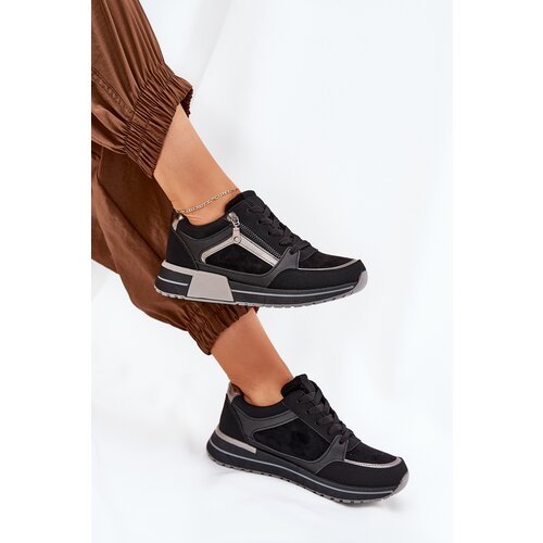 Boto Women's Sports Shoes With Zipper On Platform Black Larys Cijene