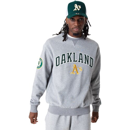 New Era mu&amp;scaron;ki Oakland Athletics Large Logo Crew Neck pulover Slike