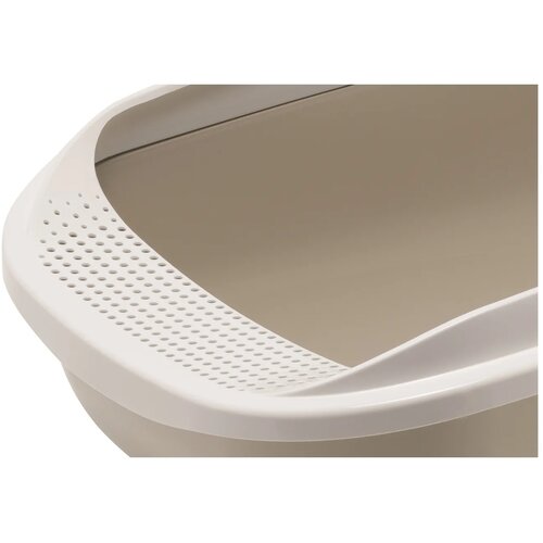 Moderna Comfy Step otvoreni WC za mačke sa visokim ramom, veliki Taupe Slike