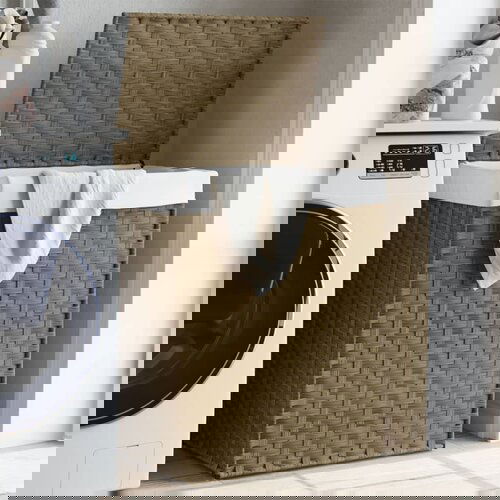 vidaXL Košara za rublje s poklopcem 46 x 33 x 60 cm od poliratana Cijene