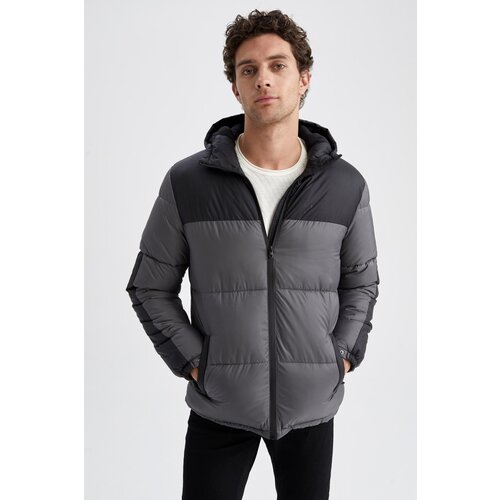 Defacto Windproof Water Repellent Hooded Fleece Lined Sustainable Puffer Coat Slike