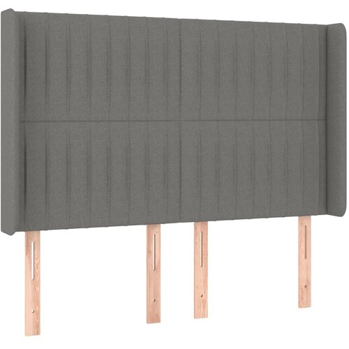  LED uzglavlje tamnosivo 147 x 16 x 118/128 cm od tkanine Slike