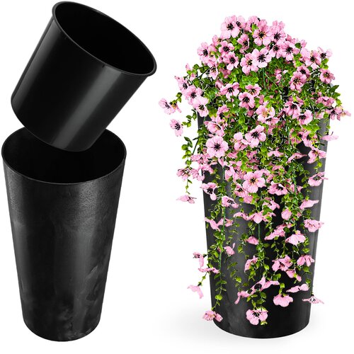 KADAX cvetlični lonec 57 cm pokrov z vložkom plastični cvetlični lonec črne barve, (5000353305) Cene