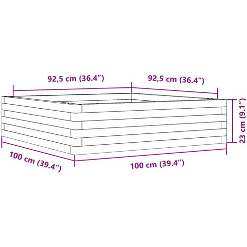  Vrtna sadilica vo&amp;scaron;tano smeđa 100x100x23 cm masivna borovina Slike