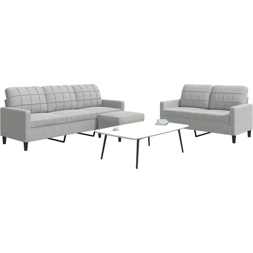 vidaXL 3-dijelni set sofa s jastucima svjetlosivi bar&scaron;unasti Cijene