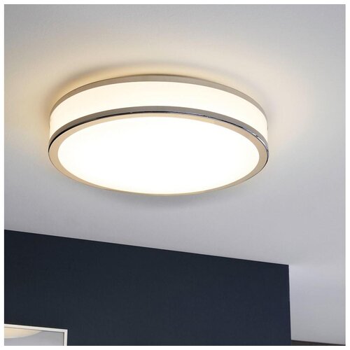 Eglo palermo 2 plafonjera/1, led, 18w, 2000lm, prečnik 280,hrom/bela Slike