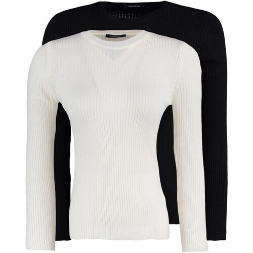 Trendyol black-white double pack knitwear sweater Slike