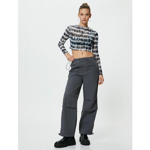 Koton Oversize Parachute Trousers with Floor Detail and Pockets Cotton Cene