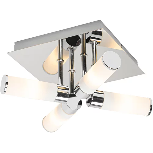 QAZQA Moderna kopalniška stropna svetilka krom 4-svetlobna IP44 - Bath