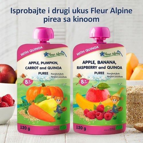 Fleur Alpine organski pire sa malinom i kinoom 8+, 120 g - jedno pakovanje Slike