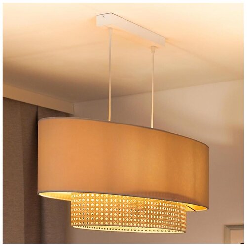  Duolla - Visilica na sajli DOUBLE OVAL RATTAN 2xE27/15W/230V krem/ratan Cene