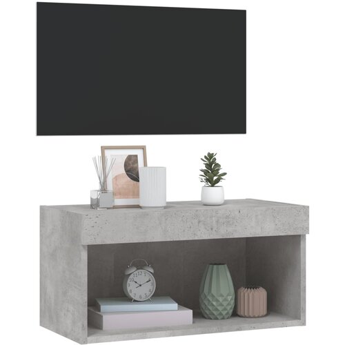  ormarić s LED svjetlima siva boja betona 60x30x30 cm Slike