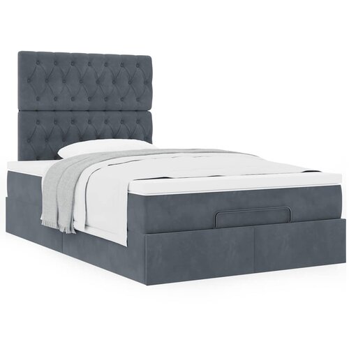VidaXL Okvir za krevet s madracima tamnosivi 120x190 cm bar&amp;scaron;unasti Slike