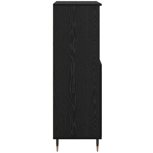  Highboard s policom s pohranom s vratima Crna 60 x 36 x 110 cm Konstruirano drvo Slike