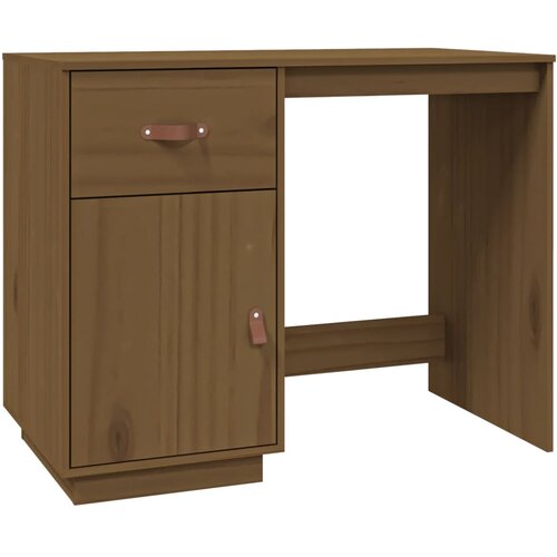 Maison Chic Pisalna miza - pisarniška miza - Računalniška miza medeno rjava 95x50x75 cm trdna borovina, (21785048) Cene
